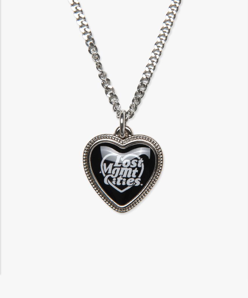 Lmc Heart Typo Pendant Necklace Black
