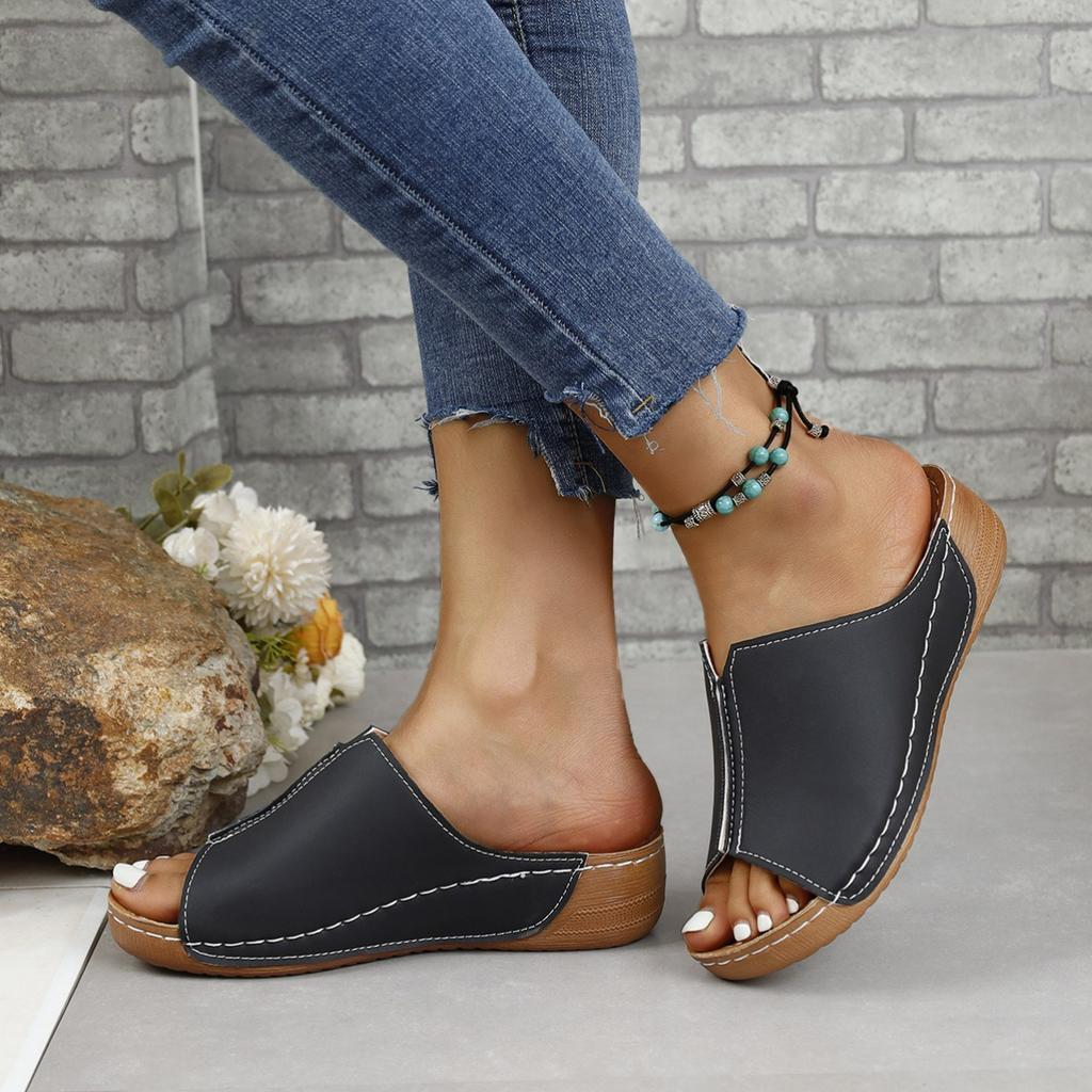Women's Shoes, Comfortable Wedge Slippers, Simple Large Size Sandals, Women