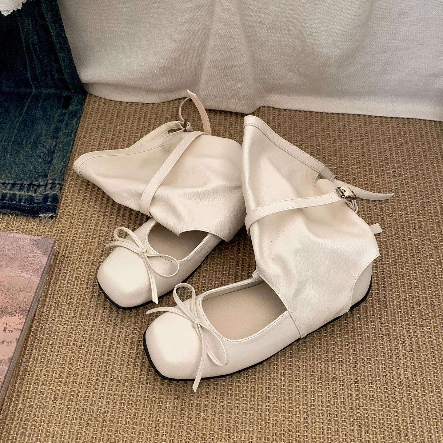 

Popular black high-end platform boots women s 2025 new summer skirt versatile ballet style heightening short boots 39 бежевый