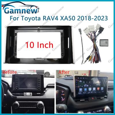 10 Inch Car Fascia Frame Adapter Canbus Box For Toyota RAV4 5 XA50 2018-2023 Android Radio Audio Dash Panel Cover Harness