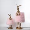 Rabbit Feather Floor Lamps Cute Rabbit Shape Resin Creative Table Lamp Bedside Lamp Gift Decor LED Bedroom Retro Feather Lamp