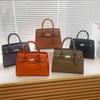 Bag women's early spring new simple solid color shoulder bag fashion temperament lychee pattern handbag