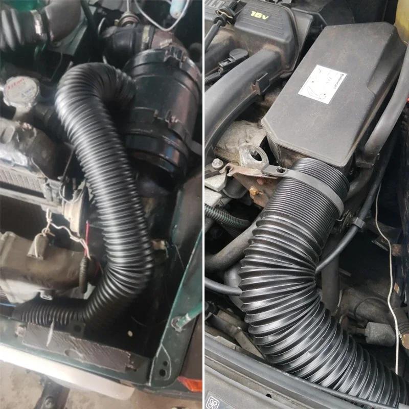 1Pc 51/63/76mm Car Air Filter Intake Pipe Steel Wire Corrugated Telescopic Duct Hose for Engine