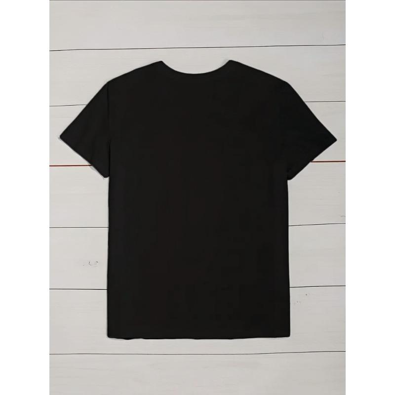 European sizes Men'S Retro Russian Cyrillic Text Print T-Shirt - Black with White Lettering, Breathable Slightly Stretch Fabric