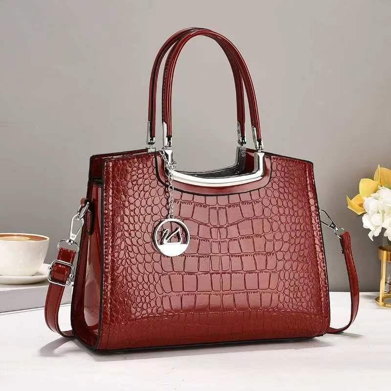 Stylish Large Capacity Pu Tote Bag With Stone Pattern Ideal For Daily Commuting And Fashion