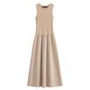European & American Hot Girl Style Two-Color Pleated Patchwork Long Vest Dress for Women - Summer Collection