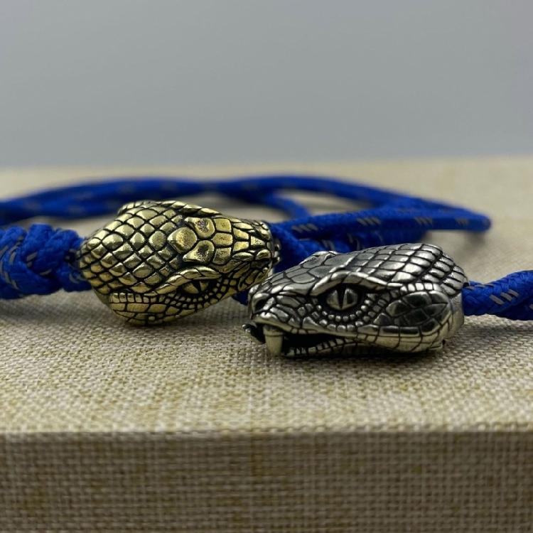 Snake Head Metal Beads for Creative Paracord Projects and Fashionable Jewelry Large Hole Charm
