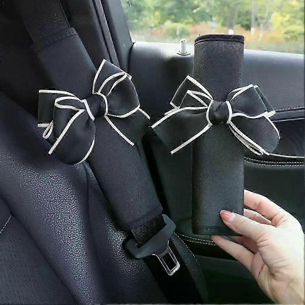Universal Car Seat Belt Shoulder Cover Cute Four Seasons Car Bow Car Interior Decoration Safety Belt Car Accessories Hwy
