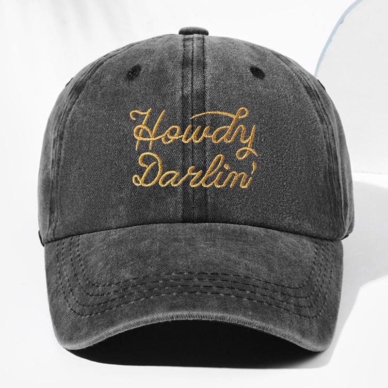 pc Unisex Howdy Embroidered Washed Vintage Baseball Cap Fashionable Outdoor Hat for Men and Women Adjustable Trucker Hat Suit