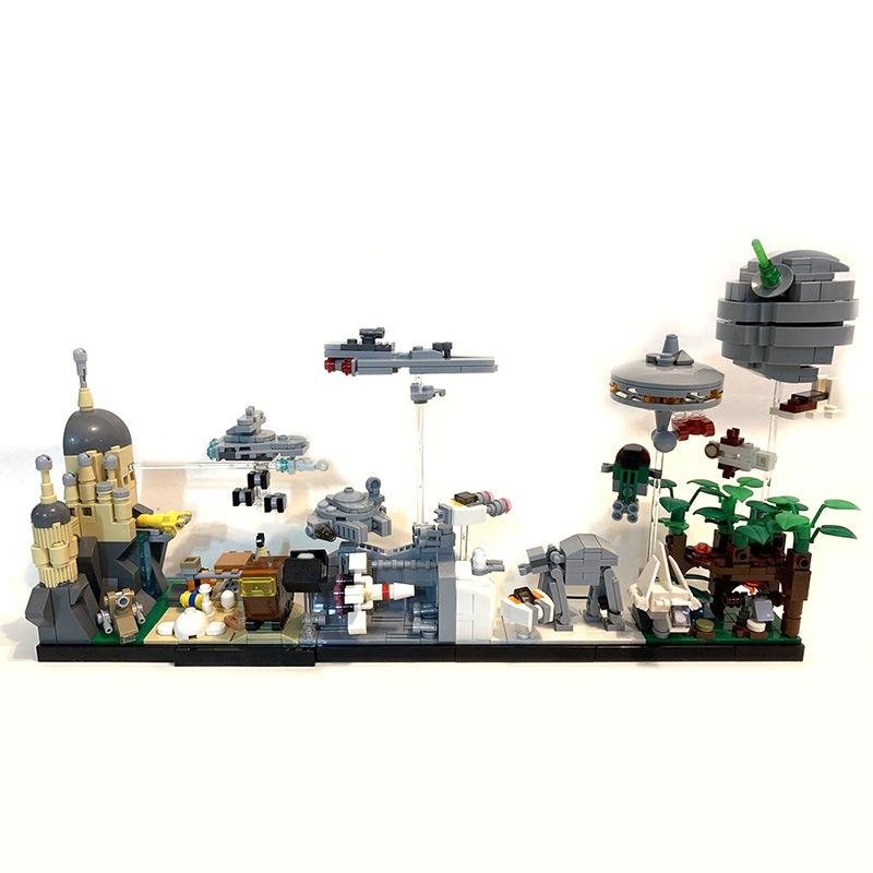 Famous Movies Skyline Architecture Building Block Kit Skyline Buildings Back To the Future Fairy Tale Magic Castle House Toys