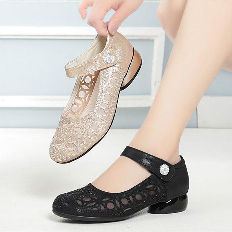 Women's Summer Sandals Luxury Elegant Casual For Women Trend 2024 Comfortable Mesh Barefoot Outdoor Fashion Low Heels Shoes