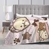 Rilakkumas and Friends Flannel Blanket Winter  Super Warm Throw Blanket for Kids Adult Bedroom Print Bedspread Sofa Bed Cover
