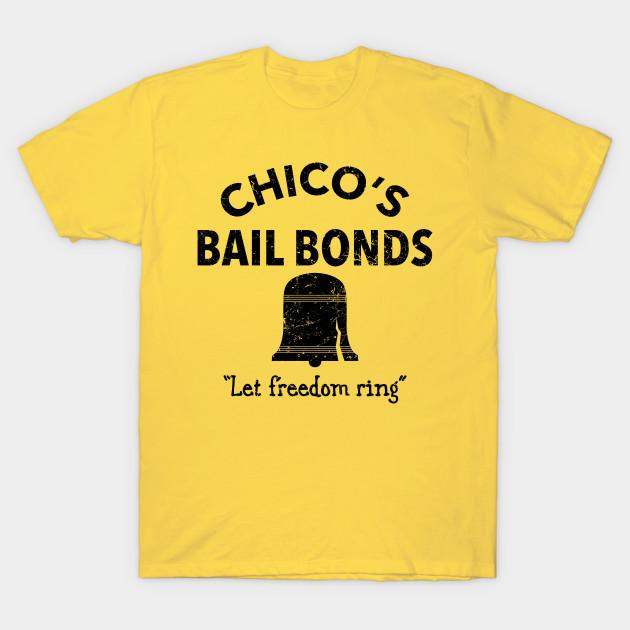 Men Black Print T-shirt Chico S Bail Bonds No-Cut Transfer Paper Print Cotton Tshirt M жёлтый