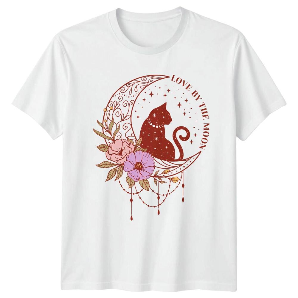 Love By The Moon Cat Celestial Boho Magic Unisex Unisex TShirt S
