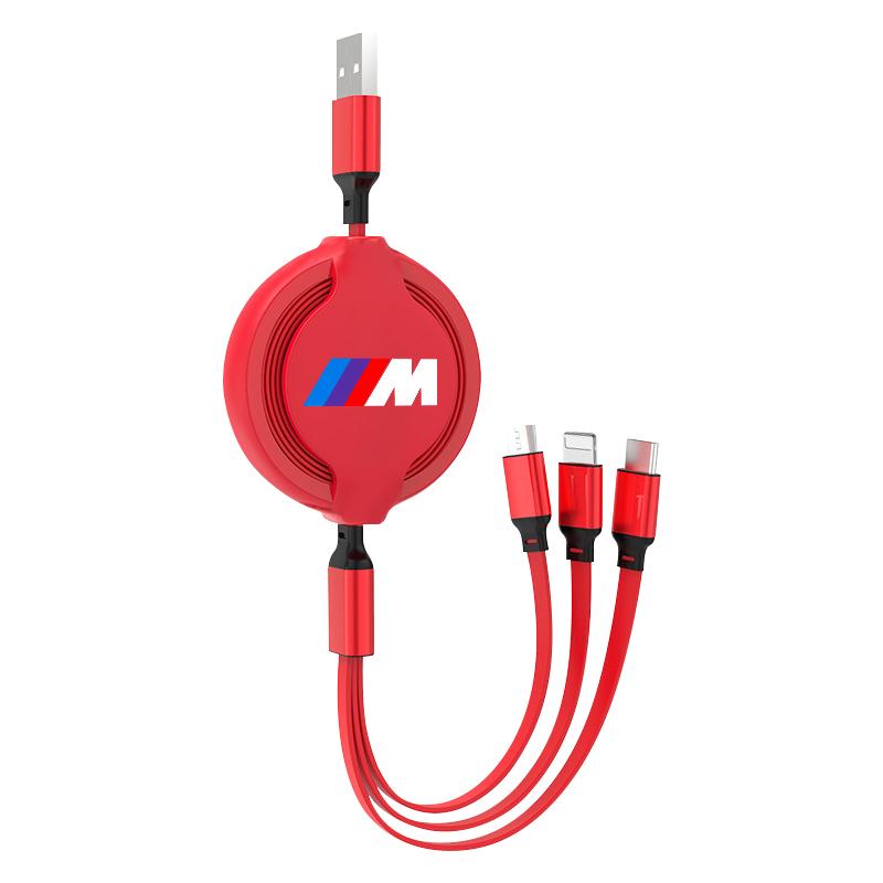 1Pcs Car Mounted Telescopic Three In One Mobile Phone Charger For BMW M E34 E36 E60 E90 E46 E39 E70 F10 F20 F30 X5 X6 X1 M3 M5 M6 E71 F01 F02 F87