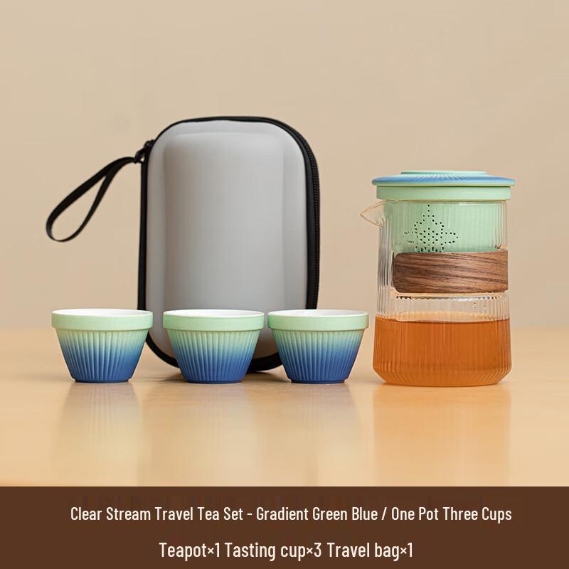 Portable Glass & Ceramic Travel Tea Set