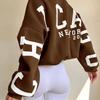 Autumn and Winter Hip Pop New Women's Thick Round Neck Letter-printed Oversizes Sweatshirts