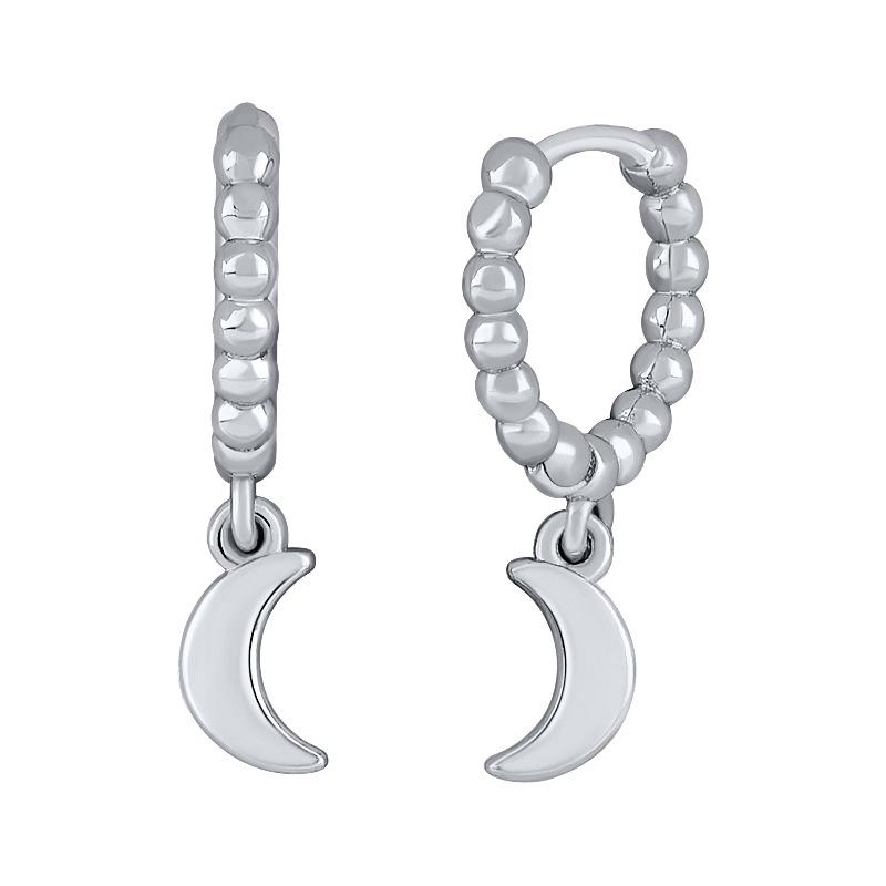 S925 Silver Needle Geometric Star, Moon, Lightning, and Sunflower Trendy Earrings