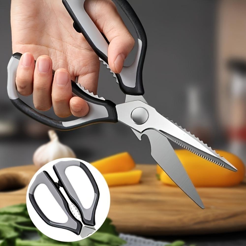 Heavy-duty Stainless Steel Chicken Bone Scissor Ergonomic Handle Kitchen Scissor  Fish