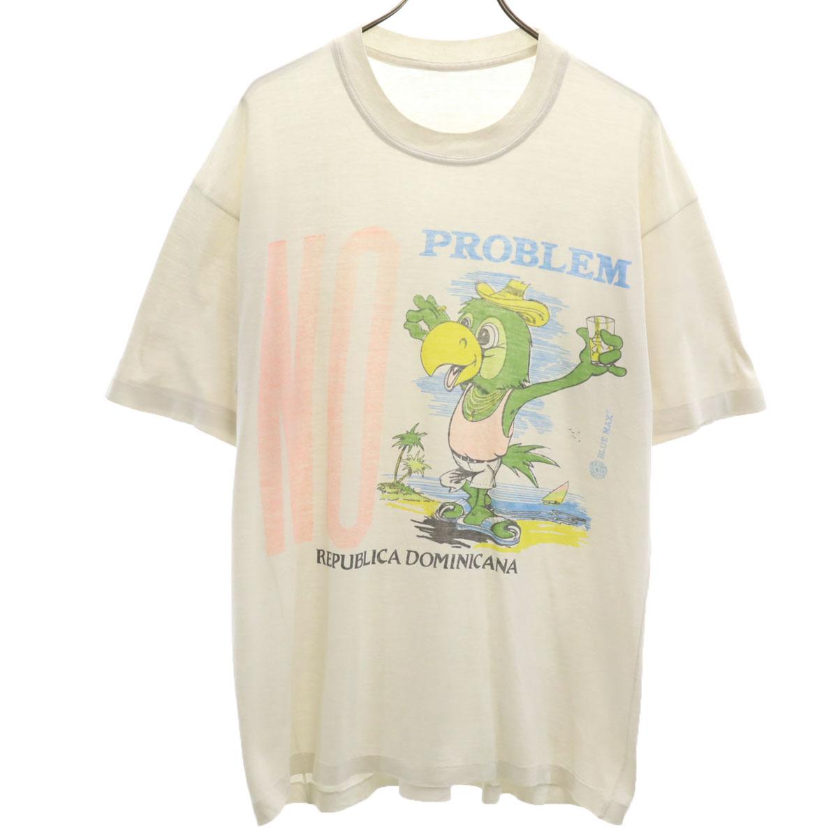 

OLD 90s Parrot Short sleeve Single stitch, dye-in print T-shirt white Men s Used