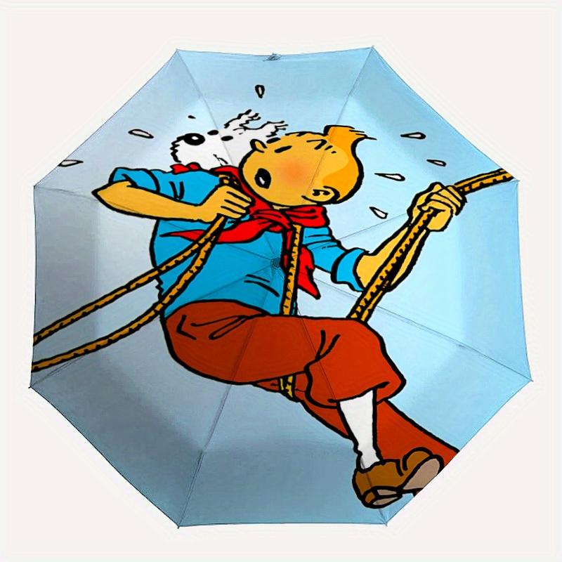 

1pc Tintin Automatic Opening/closing Umbrella, Windproof, Foldable Sunshade, Perfect Gift for Friends, Durable Handle yy250812121