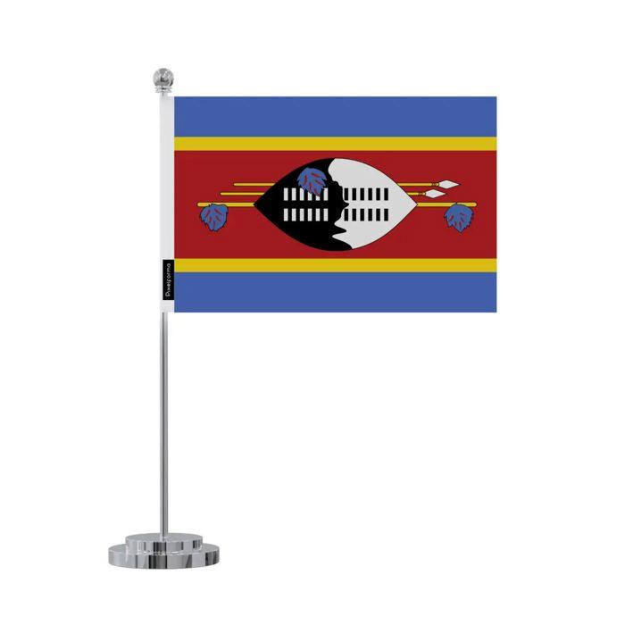 Drapeau de bureau - l'Eswatini - 14 x 21 cm - Polyester - Impression recto/verso - Acier inoxydable