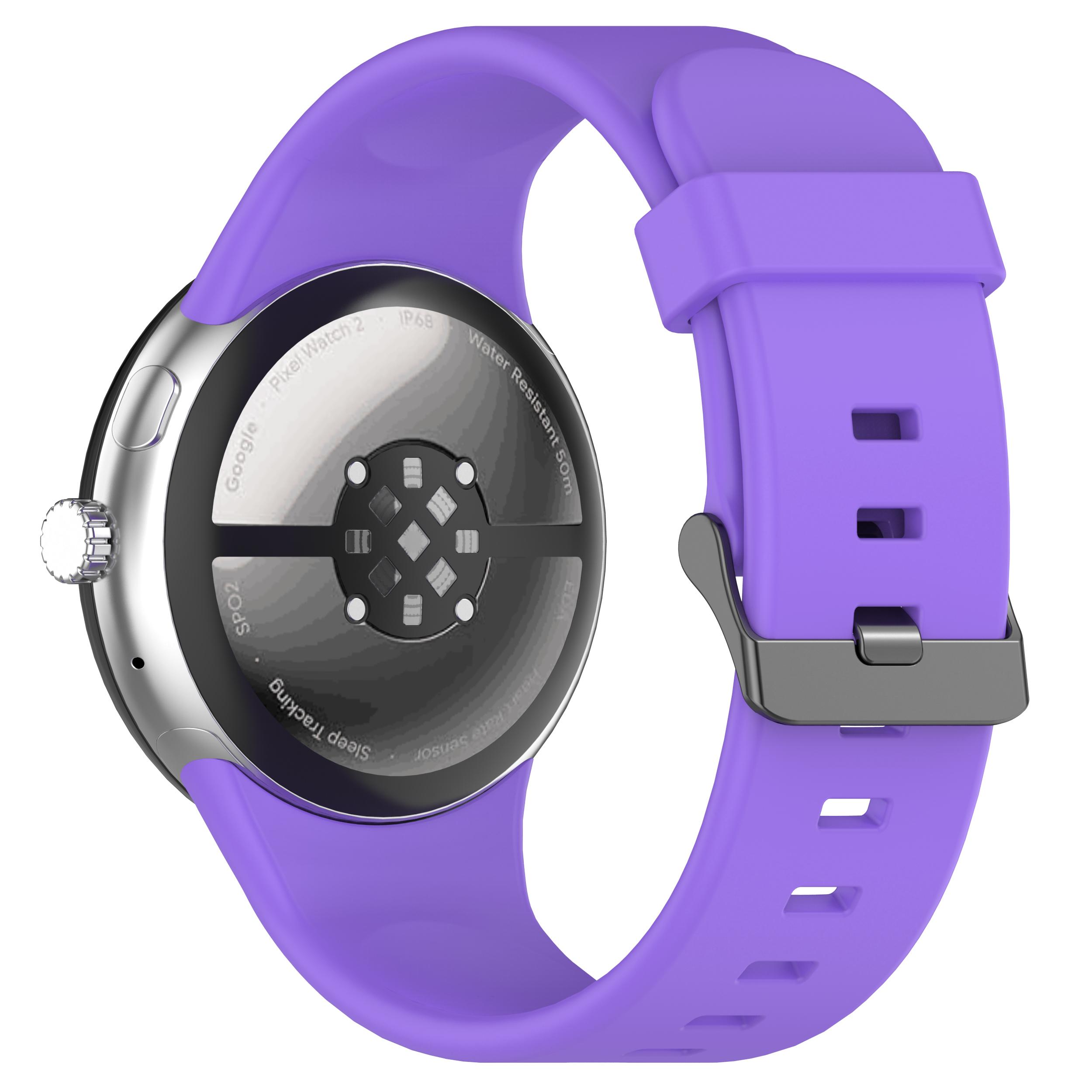 

For Google Pixel Watch 3 45mm Silicone Watch Band Replacement Strap with Metal Connector A