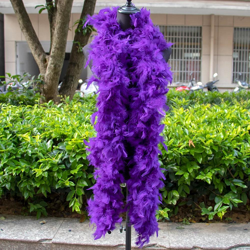 DIY 2M Turkey Feather Boa 38g-90g Marabou Feathers Boa Dyed Colors for Wedding Scarf Shawl Decor DIY Crafts Costume Accessories
