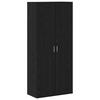 Tall Cabinet Black Oak Effect 80 X 39 X 178 Cm Engineered Wood
