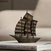 Minimalist Creative Sailboat Statue Desk Decoration Feng Shui Ornaments Sailboat Model Resin Sculpture Room Aesthetic Decor