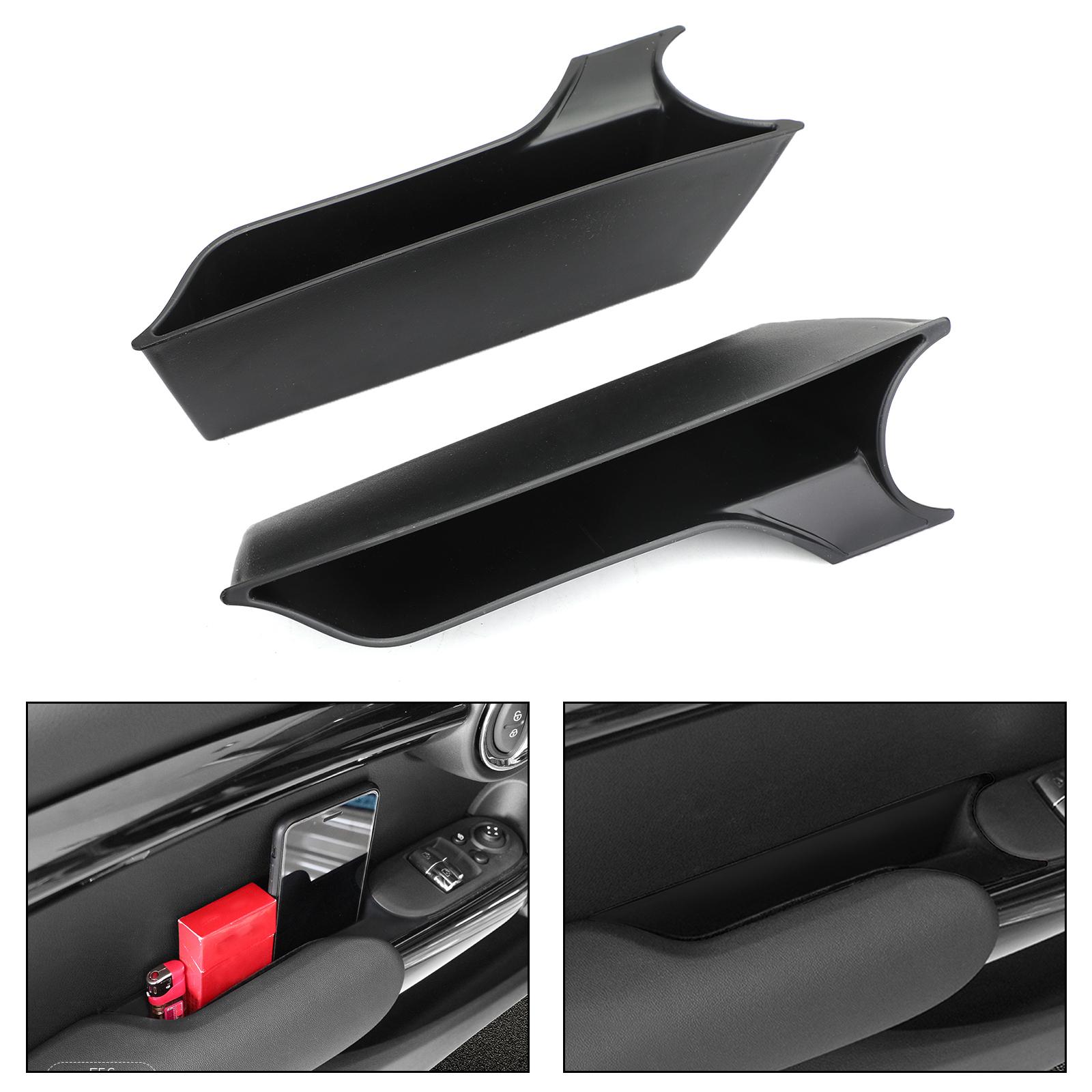 

Areyourshop Black Interior Door Armrest Storage Box Organizer Holde Tirm For MINI Cooper F56