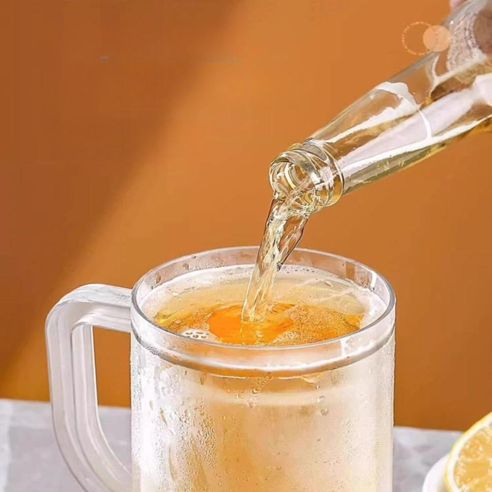 Double Wall Insulated Beer Mug Set for Chilled Beverages Large Capacity Cups with Frosty Exterior for Summer Drinks