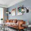 Color Modern Sconce Wall Lamp Glass Lampshade Loft Decorative Indoor Corridor Led Wall Lights Fixtures E27 Black Gold Blue