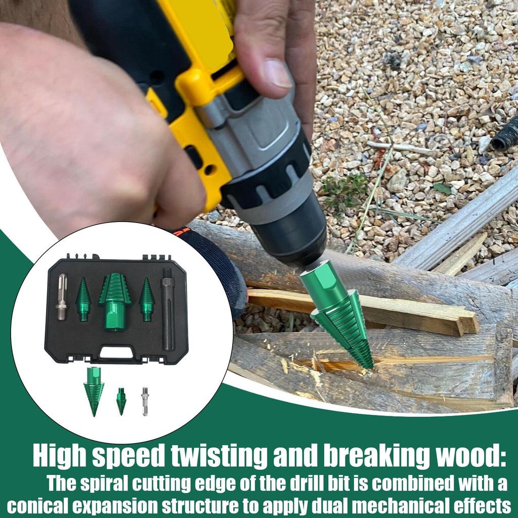 Wood Drill Bit Twist Firewood Splitting Drill Bit Wood Splitter Screw Cones Bit Removable Chopping Tool  Woodworking Tools