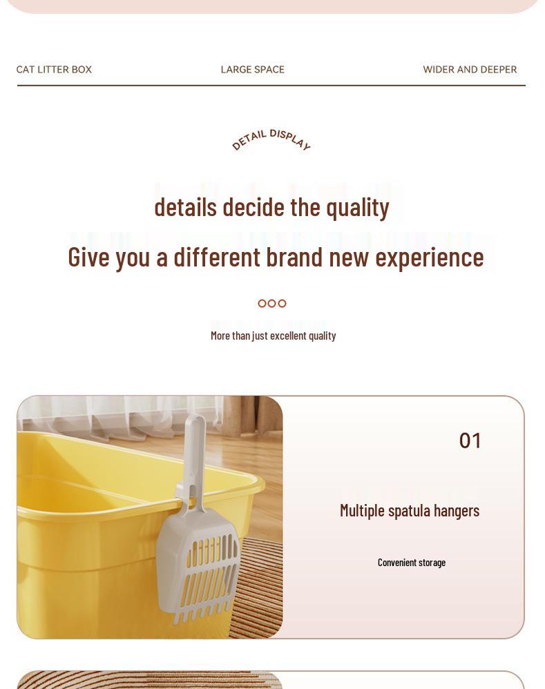 Extra Große Halboffene Anti-Tracking Katzentoilette