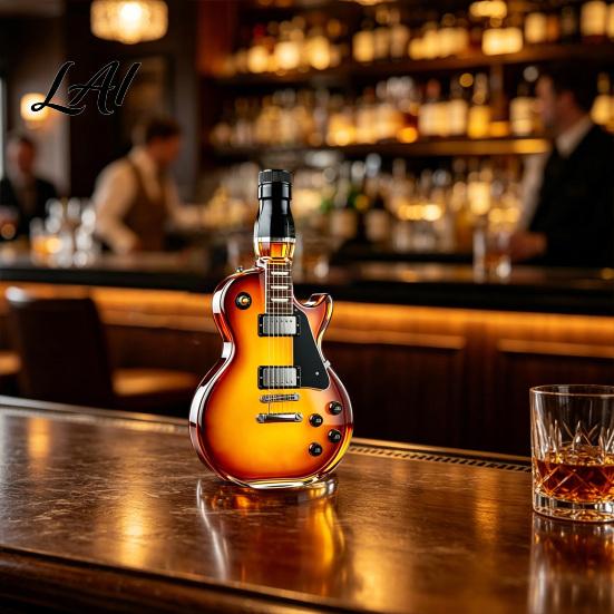Gitaarvormige Wijnflesvormige Fles Grote Capaciteit Karaffen Schroefdop Borosilicaat Behoudsglas Bier voor Opslag En Versheid Whiskey