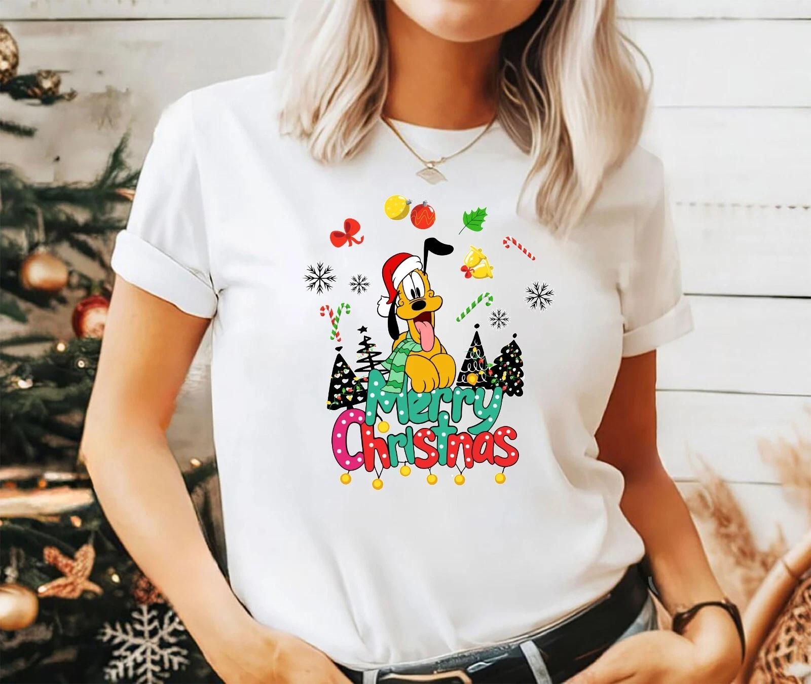 2024 Christmas unisex t-shirt, Night before Christmas party, Pluto Christmas M