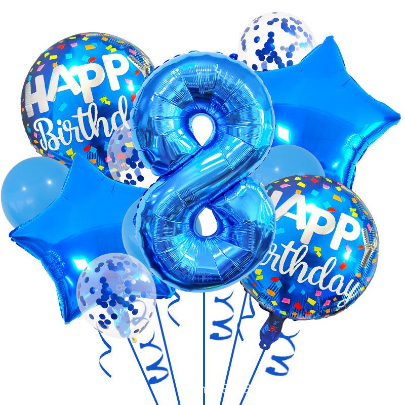 32" Blue Star Aluminum Foil Balloon Set for Birthday Party Decor