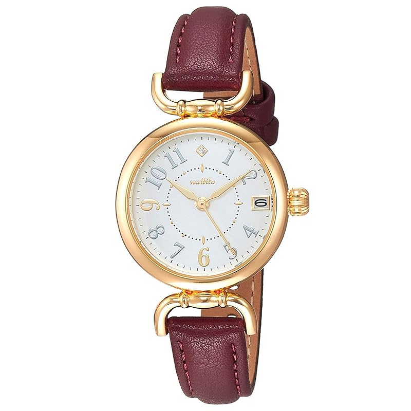 

[Field work] watch analog ibany date with leather belt white dial YM001P-4 ladies red