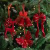 Christmas Red Flocking Bow Wreath Bell Christmas Tree Snowfall Elk Pendant Hanging Ornament Navidad 2025 Noel Home Party Decor