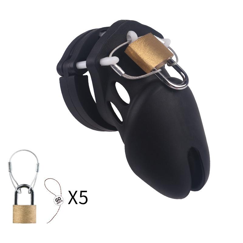 7 Colors Silicone Male Chastity Device Cock Cage Sex Toys With 5 Penis Ring Prevent Breaking Free Standard Short Cages Sex