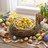 Realistic Easter Chick Figurine Animal Mini Chicken Toy Cute Plush Chicks  Flower Pot
