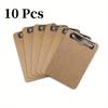 10pcs Wood Fiberboard Mini Clipboards 6x9" with Thin Clips for Office, Teachers & Classroom Use