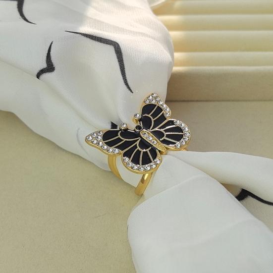 Rhinestone Butterfly Scarf Ring Elegant Scarf Clip Ring X-shape Scarf Holder Ring for Women Silk Scarves Neckerchief Shawls Fashion Accessories