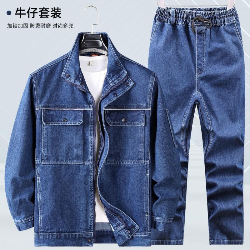 

Welding Anti-scalding Overalls Wear-resistant Denim Zipper Suit Men s Thick Cotton Thread Canvas Labor Protection Clothes Construction Site 170 Suggestion 110-120 kg