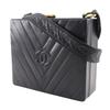 CHANEL Chevron COCO Mark Shoulder Bag V stitch vintage black lambskin Women Used