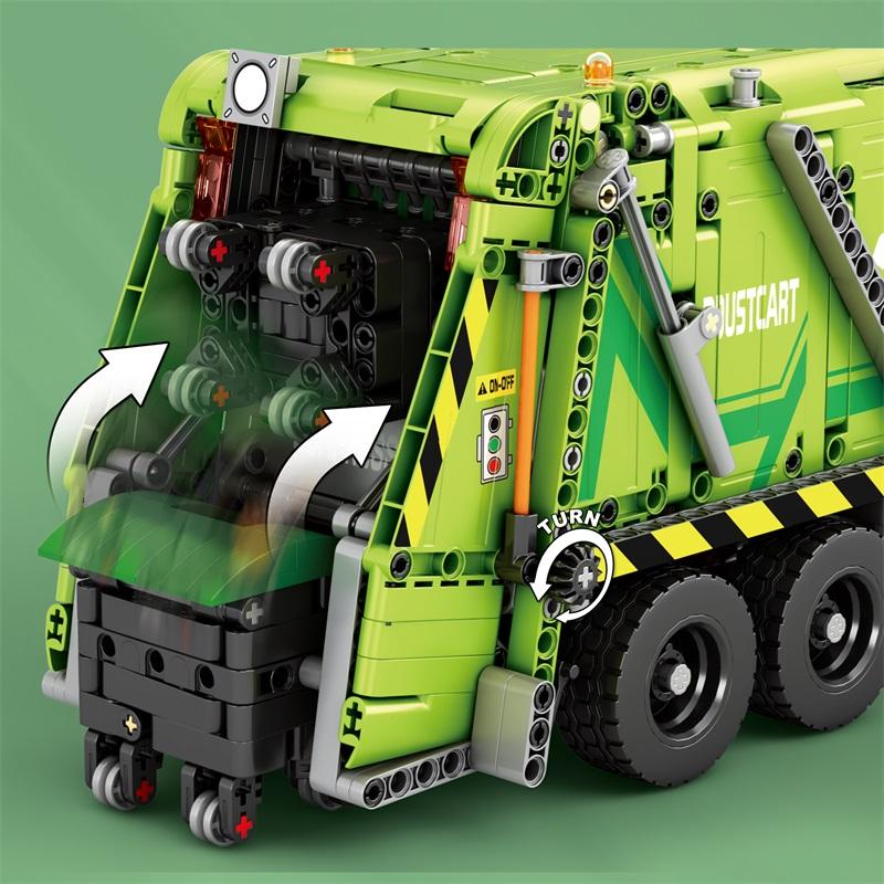 Remote Control Compressed Garbage Truck Building Blocks City Sanitation Technical RC Car Model Bricks Kids Toys Holiday Gifts