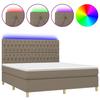 Maison Exclusive - Sommier à lattes de lit et matelas et LED Taupe 180x200cm Tissu