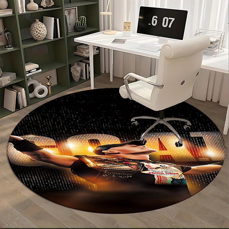 John Cena Pas Mistrza WWE Mata na Krzesło - Okrągły Dywan do Wystroju Domu, Dywanik Biurowy