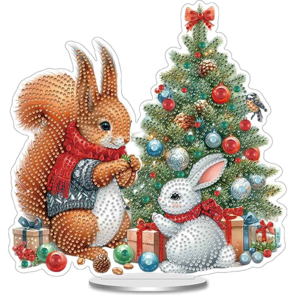 Christmas Special Shaped Diamond Painting Tabletop Ornaments Kit Acrylic Diamond Painting Desktop Decorations for Table Decor